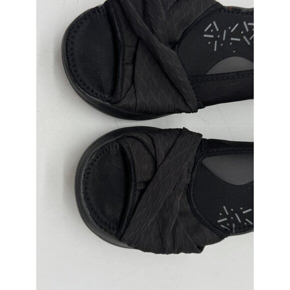 Bzees Womens Remix Sneakers Size 9M Black Slip On Peep Toe Casual Comfort Knot - Picture 4 of 12